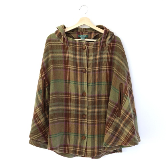 Lauren Ralph Lauren Plaid Wool Poncho - Picture 3 of 6